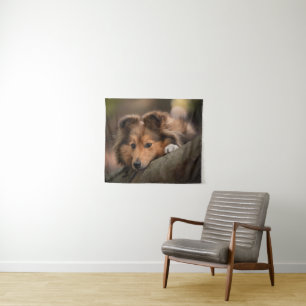 Cutest Baby Animals   Shetland Sheepdog Puppy Tapestry