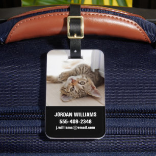 Cutest Baby Animals Shorthair Tabby Kitten Luggage Tag
