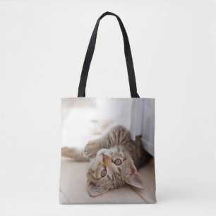 Cutest Baby Animals Shorthair Tabby Kitten Tote Bag