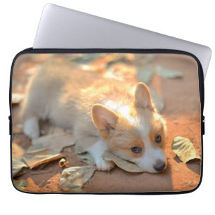 Cutest Baby Animals   Shy Corgi Laptop Sleeve