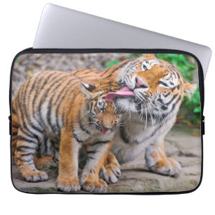 Cutest Baby Animals Siberian Tiger Family Laptop Sleeve