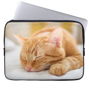 Cutest Baby Animals   Sleeping Ginger Cat Laptop Sleeve