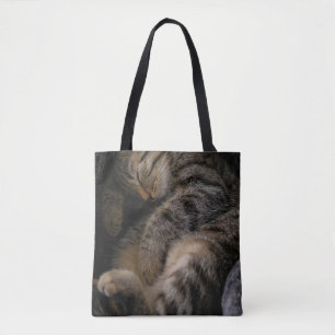 Cutest Baby Animals   Sleeping Tabby Cat Tote Bag