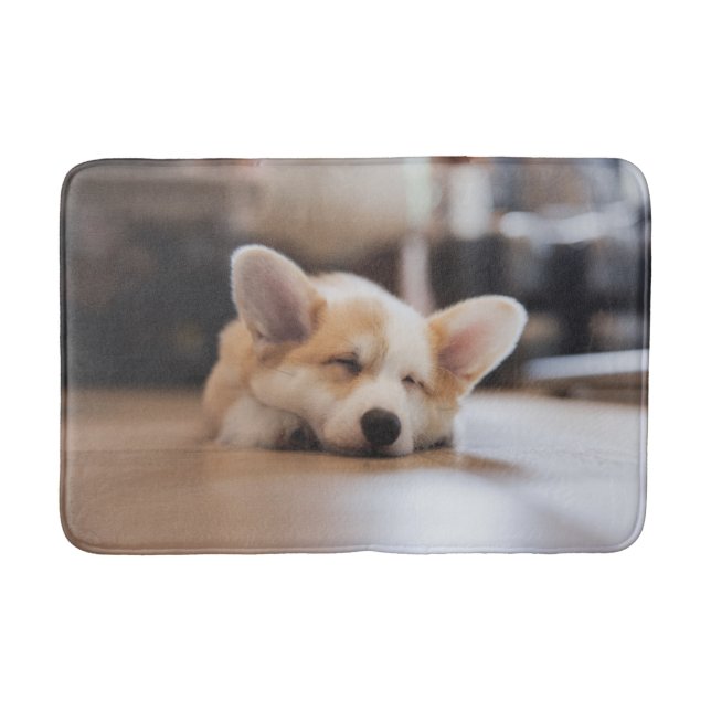 Cutest Baby Animals | Sleepy Corgi Bath Mat (Front)