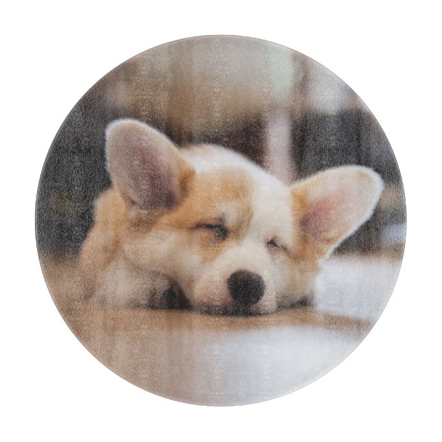 Cutest Baby Animals | Sleepy Corgi Cutting Board (Front)