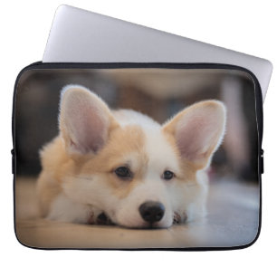 Cutest Baby Animals   Sleepy Corgi Puppy Laptop Sleeve