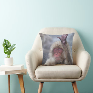 Cutest Baby Animals   Snow Monkey Face Cushion