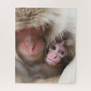 Cutest Baby Animals Snow Monkey Jigsaw Puzzle