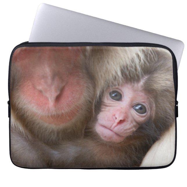 Cutest Baby Animals | Snow Monkey Laptop Sleeve (Front)