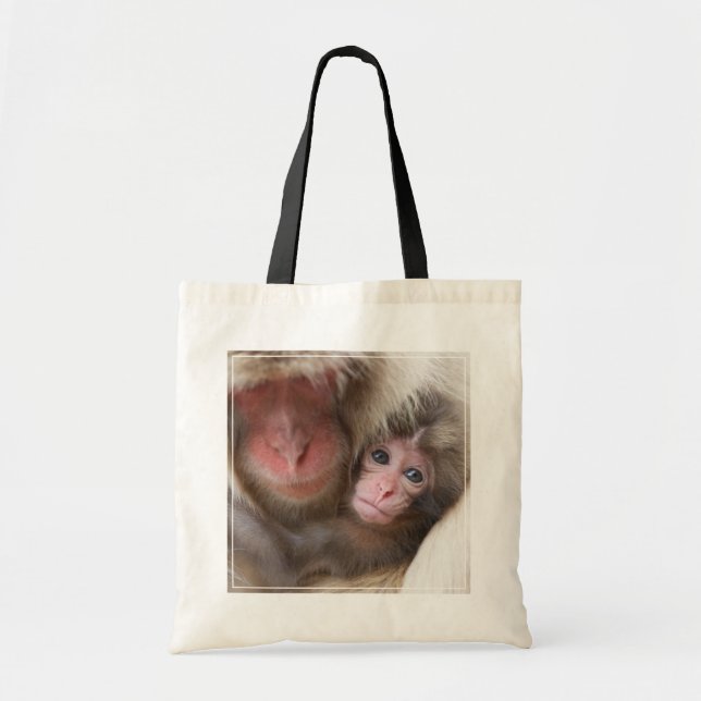 Cutest Baby Animals | Snow Monkey Tote Bag (Front)