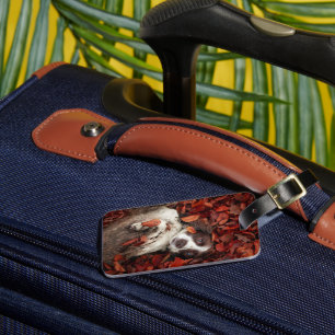 Cutest Baby Animals   Spaniel in Autumn Leaves Luggage Tag