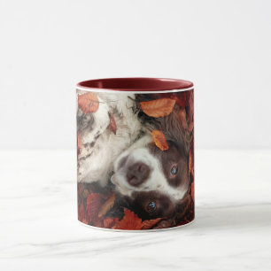 Cutest Baby Animals Spaniel in Autumn Leaves Mug