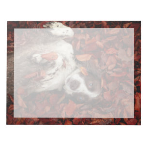 Cutest Baby Animals Spaniel in Autumn Leaves Notepad