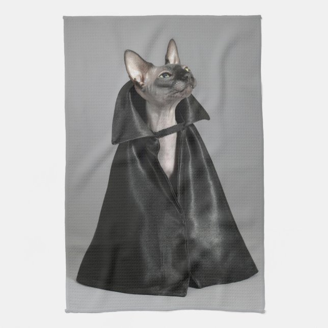 Cutest Baby Animals | Sphynx Hairless Cat Tea Towel (Vertical)