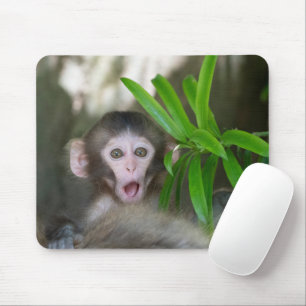Cutest Baby Animals   Surprised Snow Monkey Mouse Pad
