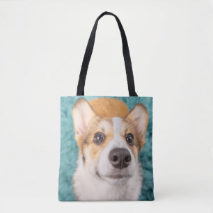 Cutest Baby Animals   Sweet Corgi Puppy Face Tote Bag