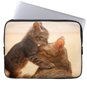 Cutest Baby Animals Tabby Kitten Kiss Laptop Sleeve
