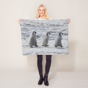 Cutest Baby Animals   Three Emperor Penguin Chicks Fleece Blanket