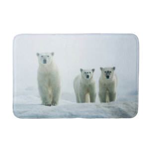 Cutest Baby Animals   Three Young Polar Bears Bath Mat
