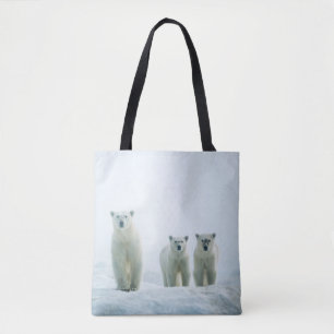 Cutest Baby Animals   Three Young Polar Bears Tote Bag