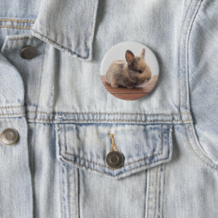 Cutest Baby Animals   Tiny Baby Bunny 6 Cm Round Badge