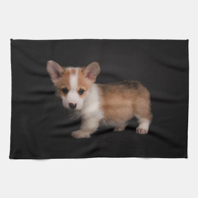Cutest Baby Animals | Tiny Corgi Tea Towel (Horizontal)
