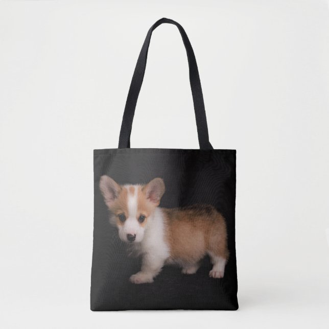 Cutest Baby Animals | Tiny Corgi Tote Bag (Front)