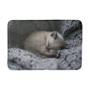 Cutest Baby Animals Tiny Kitten Sleeping Bath Mat