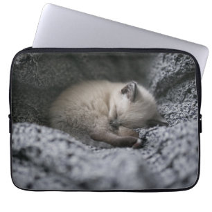 Cutest Baby Animals Tiny Kitten Sleeping Laptop Sleeve