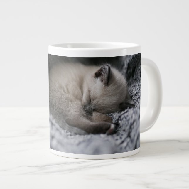 Cutest Baby Animals | Tiny Kitten Sleeping Large Coffee Mug (Front Right)