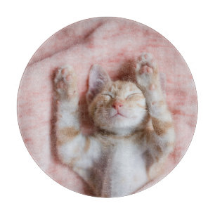 Cutest Baby Animals   Tiny Orange Striped Kitten Cutting Board
