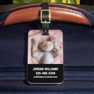 Cutest Baby Animals Tiny Orange Striped Kitten Luggage Tag