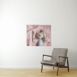 Cutest Baby Animals Tiny Orange Striped Kitten Tapestry