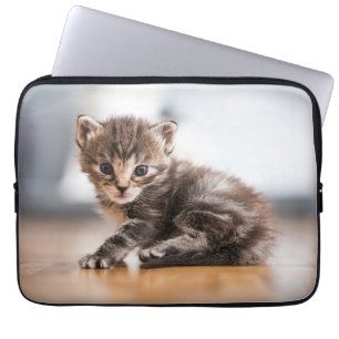 Cutest Baby Animals Tiny Tabby Kitten Laptop Sleeve