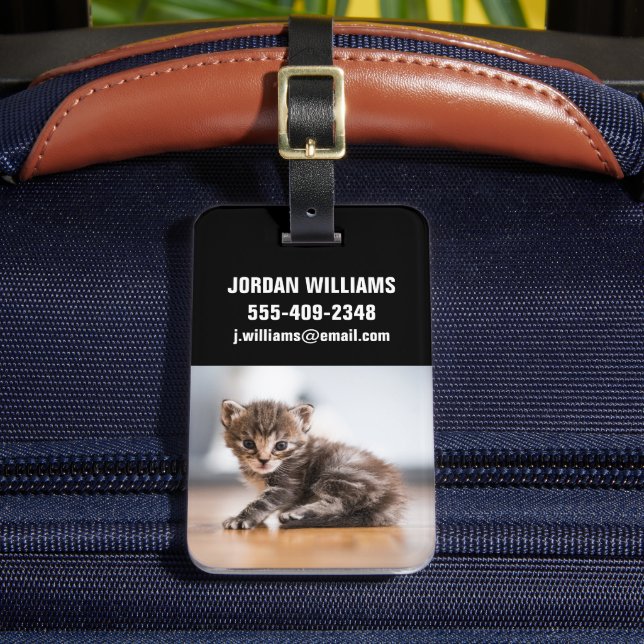 Cutest Baby Animals | Tiny Tabby Kitten Luggage Tag (Front Insitu 2)
