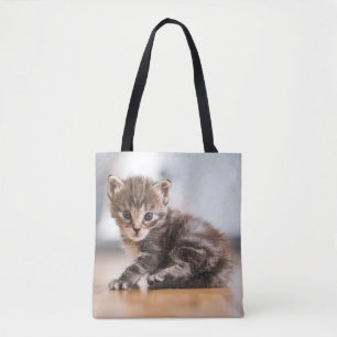 Cutest Baby Animals Tiny Tabby Kitten Tote Bag