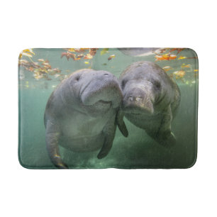 Cutest Baby Animals Two Manatees Bath Mat