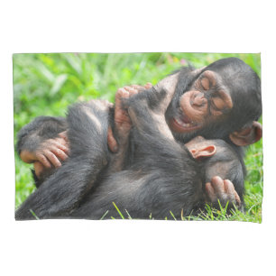 Cutest Baby Animals   Two Young Chimpanzees Pillowcase