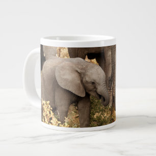 Cutest Baby Animals Two Young Elephants Large Coffee Mug