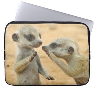 Cutest Baby Animals Two Young Meerkats Laptop Sleeve