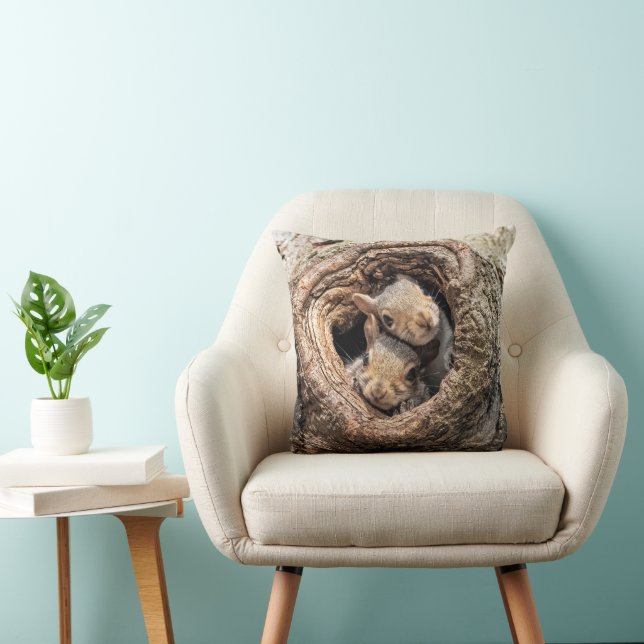 Cutest Baby Animals | Two Young Squirrels Cushion (Chair)