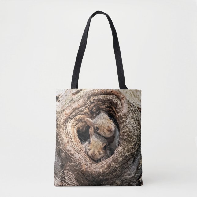Cutest Baby Animals | Two Young Squirrels Tote Bag (Front)