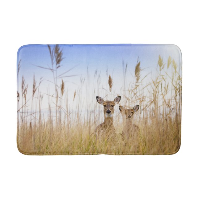 Cutest Baby Animals | Two Young White Tailed Deer Bath Mat (Front)