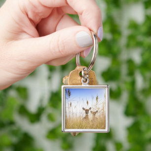 Cutest Baby Animals   Two Young White Tailed Deer Key Ring