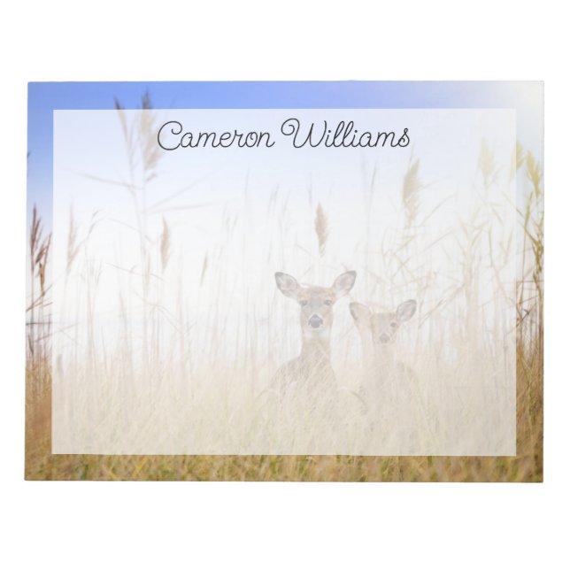 Cutest Baby Animals | Two Young White Tailed Deer Notepad (Front)