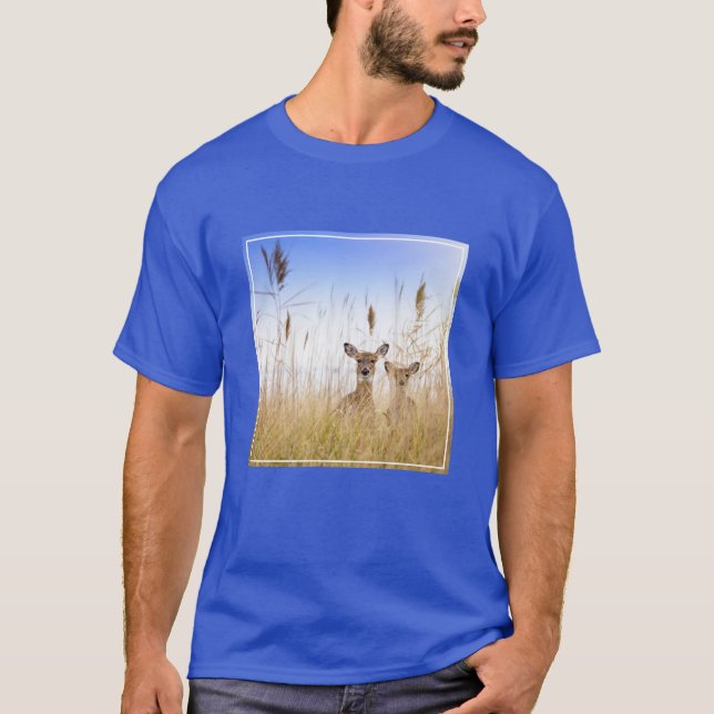 Cutest Baby Animals | Two Young White Tailed Deer T-Shirt (Front)