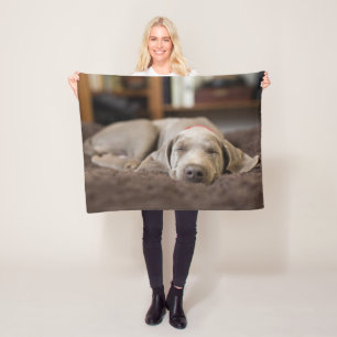 Cutest Baby Animals   Weimaraner Puppy Sleeping Fleece Blanket
