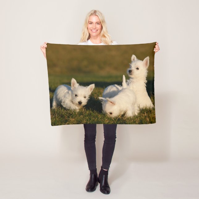 Cutest Baby Animals | West Highland White Terriers Fleece Blanket (In Situ)