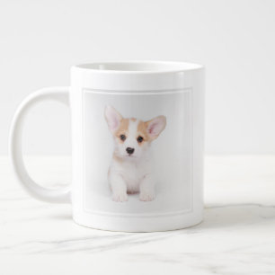 Cutest Baby Animals White Corgi Puppy Large Coffee Mug