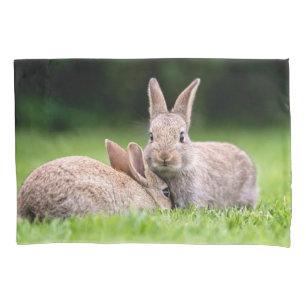 Cutest Baby Animals   Wild Bunny Rabbits Pillowcase